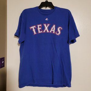 Unisex Majestic brand, Texas Rangers-Mitch Moreland T-shirt, size large